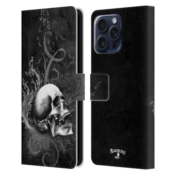 Alchemy Gothic Skull De Profundis Leather Book Wallet Case Cover For Apple iPhone 16 Pro Max