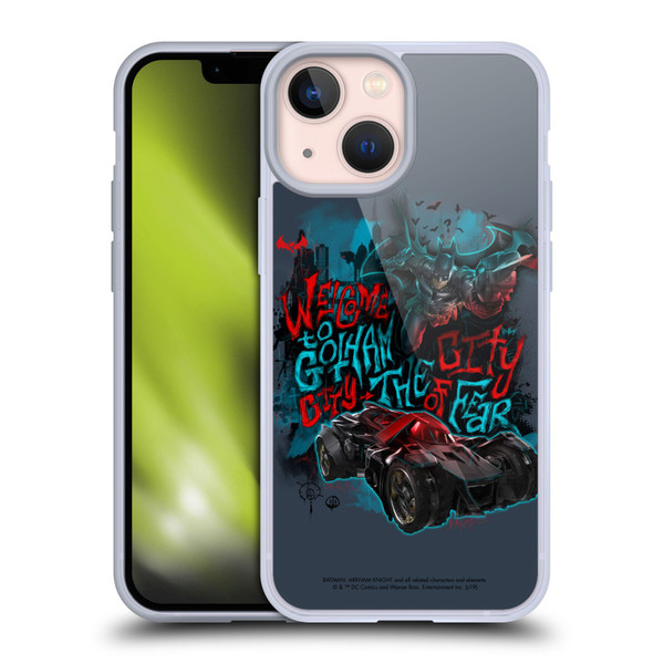 Batman Arkham Knight Graphics Welcome To Gotham Soft Gel Case for Apple iPhone 13 Mini & MagSafe