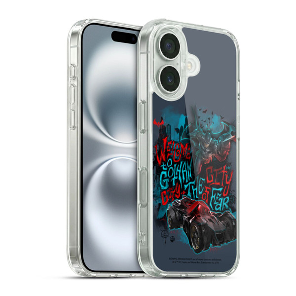 Batman Arkham Knight Graphics Welcome To Gotham Soft Gel Case for Apple iPhone 16 & MagSafe