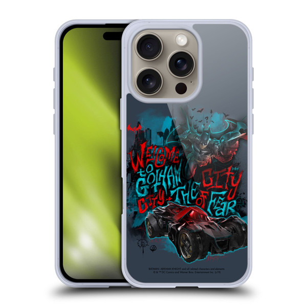 Batman Arkham Knight Graphics Welcome To Gotham Soft Gel Case for Apple iPhone 16 Pro