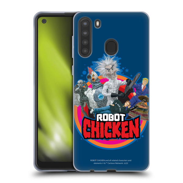 Robot Chicken Graphics Characters Soft Gel Case for Samsung Galaxy A21 (2020)