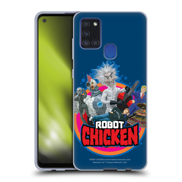 Robot Chicken Graphics Characters Soft Gel Case for Samsung Galaxy A21s (2020)