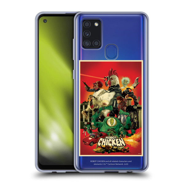 Robot Chicken Graphics Poster Soft Gel Case for Samsung Galaxy A21s (2020)