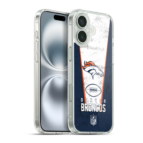 NFL Denver Broncos Logo Art Banner Soft Gel Case for Apple iPhone 16 Plus & MagSafe