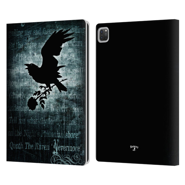 Alchemy Gothic Wing Nevermore Leather Book Wallet Case Cover For Apple iPad Pro 13 M4 2024