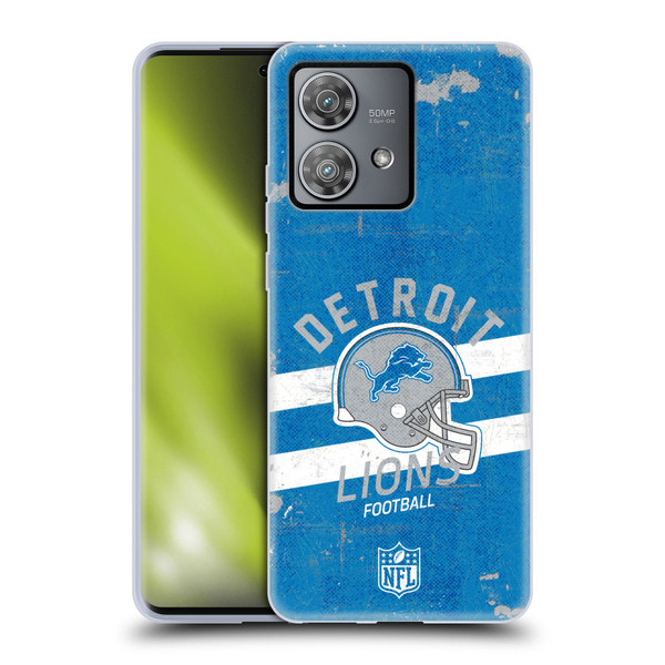 NFL Detroit Lions Logo Art Helmet Distressed Soft Gel Case for Motorola Edge 40 Neo 5G
