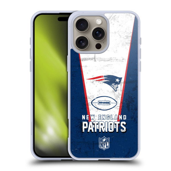 NFL New England Patriots Logo Art Banner Soft Gel Case for Apple iPhone 16 Pro Max