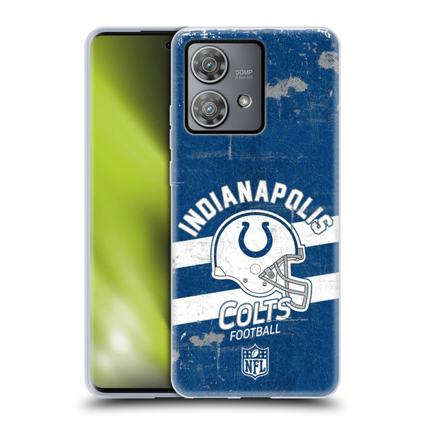 NFL Indianapolis Colts Logo Art Helmet Distressed Soft Gel Case for Motorola Edge 40 Neo 5G