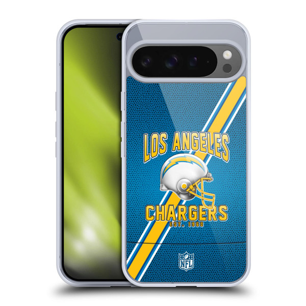NFL Los Angeles Chargers Logo Art Football Stripes Soft Gel Case for Google Pixel 9 Pro XL