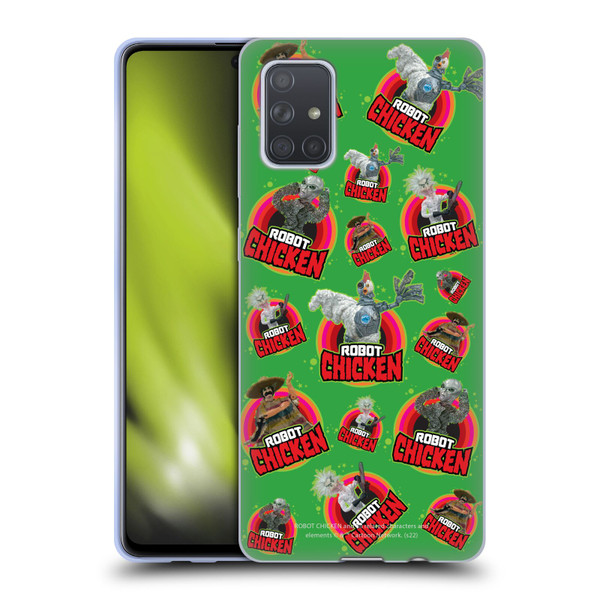 Robot Chicken Graphics Icons Soft Gel Case for Samsung Galaxy A71 (2019)