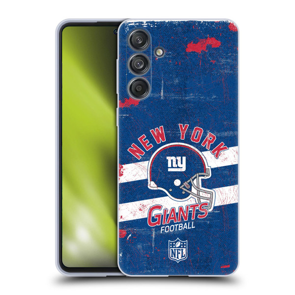 NFL New York Giants Logo Art Helmet Distressed Soft Gel Case for Samsung Galaxy M55 5G