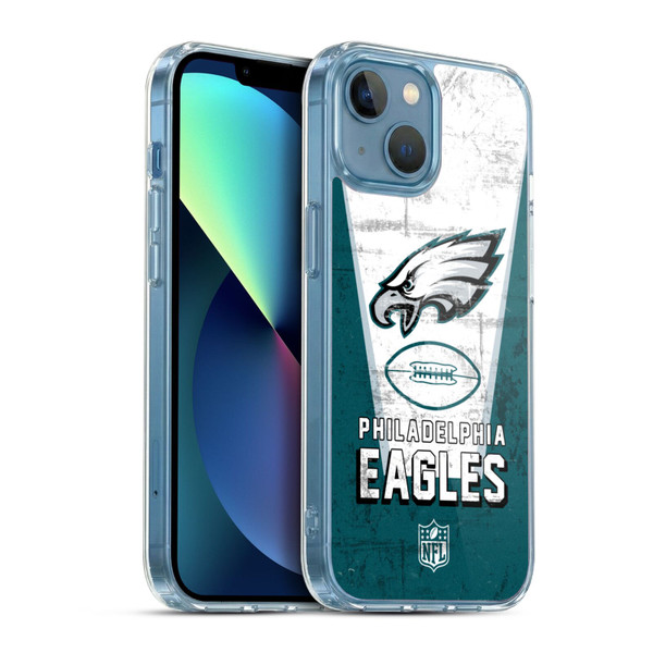 NFL Philadelphia Eagles Logo Art Banner Soft Gel Case for Apple iPhone 13 Mini & MagSafe