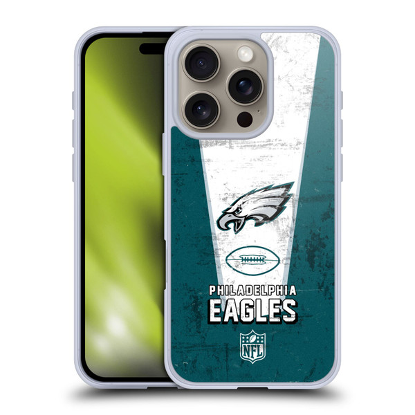 NFL Philadelphia Eagles Logo Art Banner Soft Gel Case for Apple iPhone 16 Pro