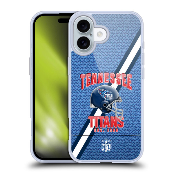 NFL Tennessee Titans Logo Art Football Stripes Soft Gel Case for Apple iPhone 16