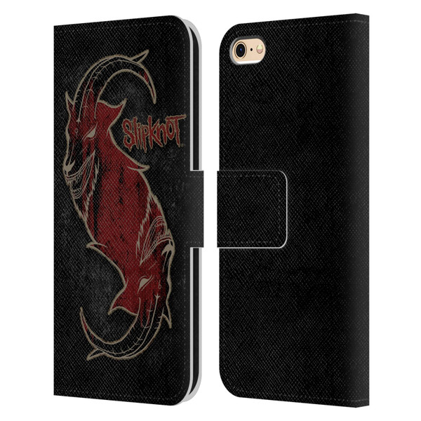 Slipknot Key Art Red Goat Leather Book Wallet Case Cover For Apple iPhone 6 / iPhone 6s