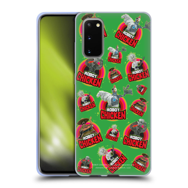 Robot Chicken Graphics Icons Soft Gel Case for Samsung Galaxy S20 / S20 5G