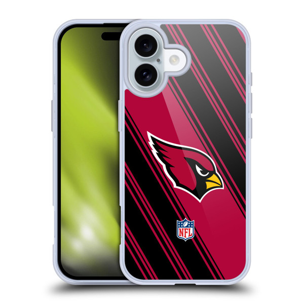 NFL Arizona Cardinals Artwork Stripes Soft Gel Case for Apple iPhone 16