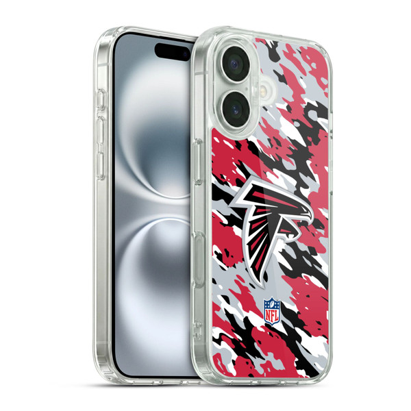 NFL Atlanta Falcons Logo Camou Soft Gel Case for Apple iPhone 16 & MagSafe