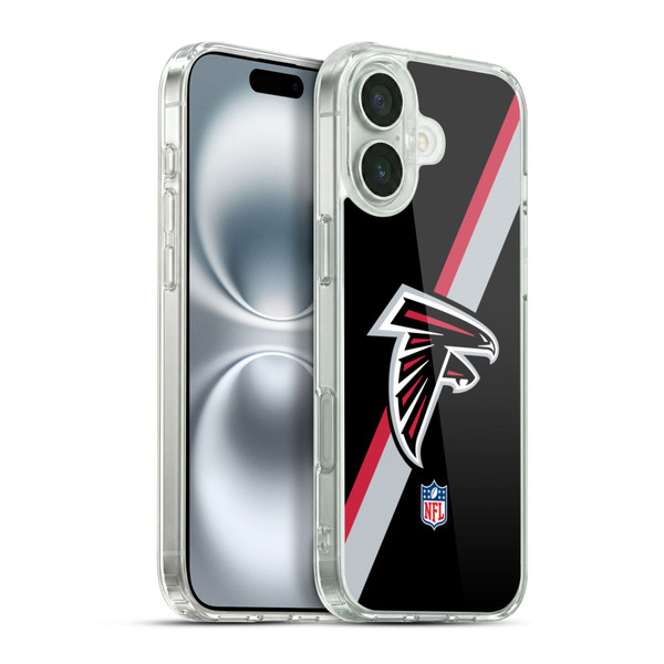 NFL Atlanta Falcons Logo Stripes Soft Gel Case for Apple iPhone 16 Plus & MagSafe