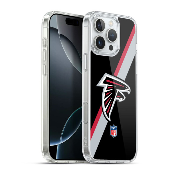 NFL Atlanta Falcons Logo Stripes Soft Gel Case for Apple iPhone 16 Pro Max & MagSafe