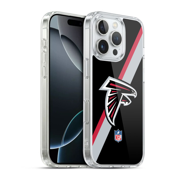 NFL Atlanta Falcons Logo Stripes Soft Gel Case for Apple iPhone 16 Pro & MagSafe