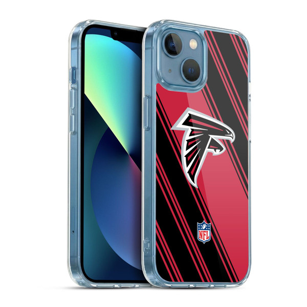NFL Atlanta Falcons Artwork Stripes Soft Gel Case for Apple iPhone 13 Mini & MagSafe