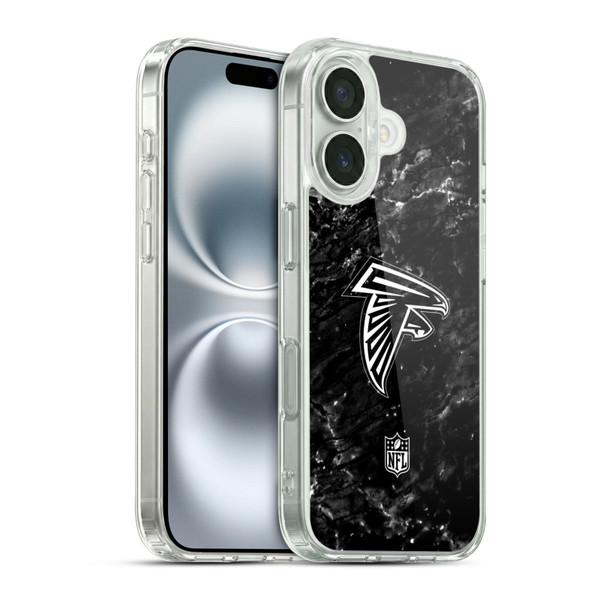 NFL Atlanta Falcons Artwork Marble Soft Gel Case for Apple iPhone 16 & MagSafe