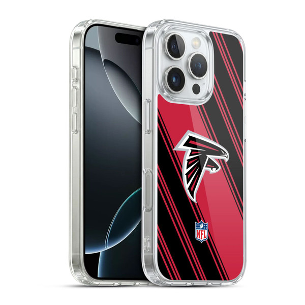 NFL Atlanta Falcons Artwork Stripes Soft Gel Case for Apple iPhone 16 Pro & MagSafe
