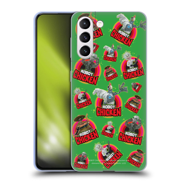 Robot Chicken Graphics Icons Soft Gel Case for Samsung Galaxy S21+ 5G