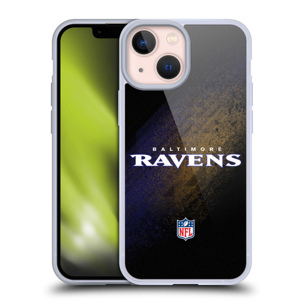 NFL Baltimore Ravens Logo Blur Soft Gel Case for Apple iPhone 13 Mini