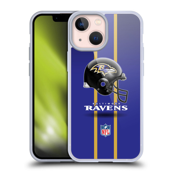 NFL Baltimore Ravens Logo Helmet Soft Gel Case for Apple iPhone 13 Mini