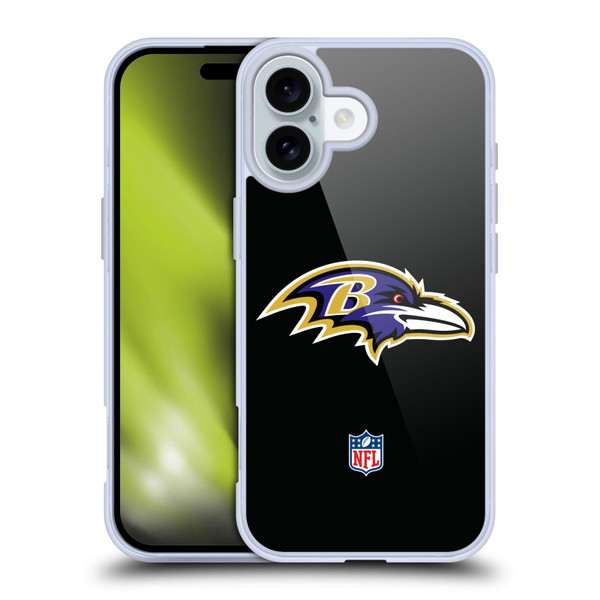 NFL Baltimore Ravens Logo Plain Soft Gel Case for Apple iPhone 16