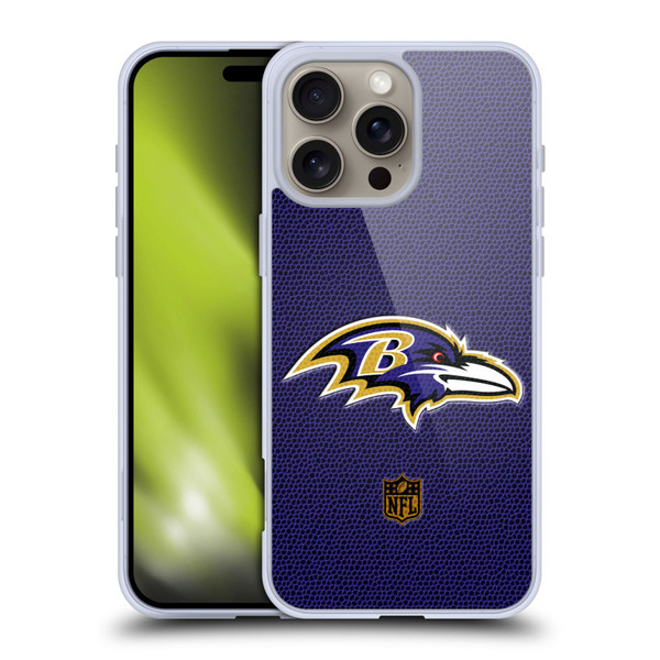 NFL Baltimore Ravens Logo Football Soft Gel Case for Apple iPhone 16 Pro Max