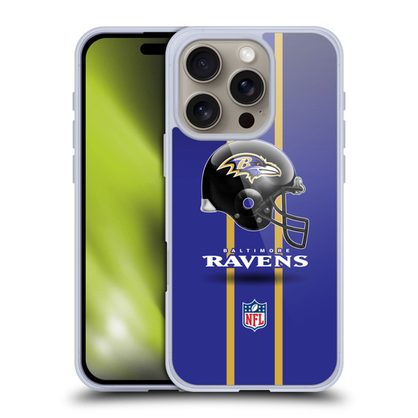 NFL Baltimore Ravens Logo Helmet Soft Gel Case for Apple iPhone 16 Pro