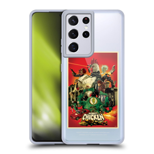 Robot Chicken Graphics Poster Soft Gel Case for Samsung Galaxy S21 Ultra 5G
