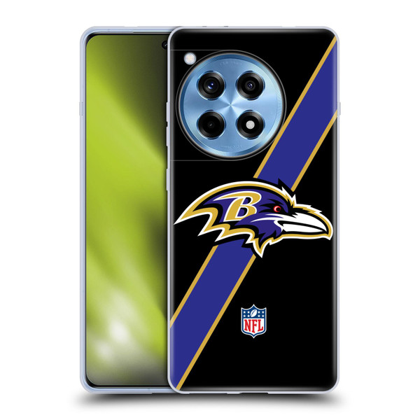 NFL Baltimore Ravens Logo Stripes Soft Gel Case for OPPO OnePlus Ace 3 5G