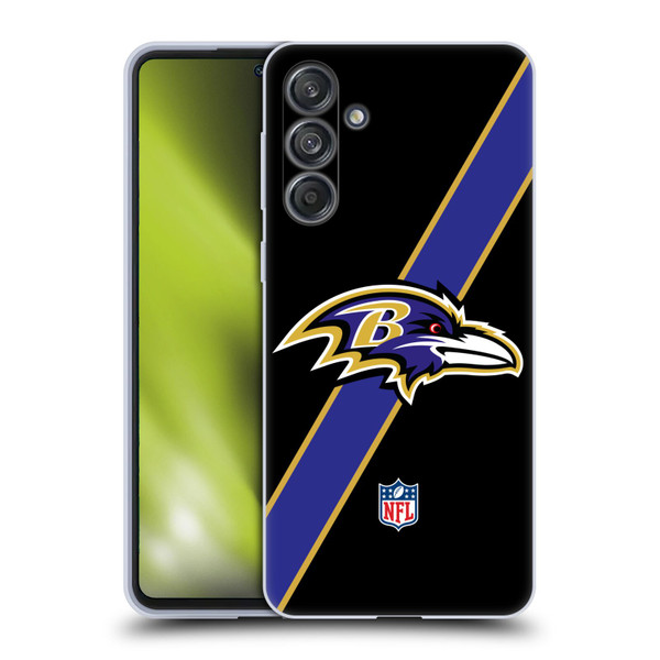 NFL Baltimore Ravens Logo Stripes Soft Gel Case for Samsung Galaxy M55 5G