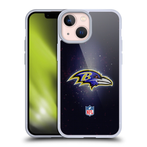 NFL Baltimore Ravens Artwork LED Soft Gel Case for Apple iPhone 13 Mini