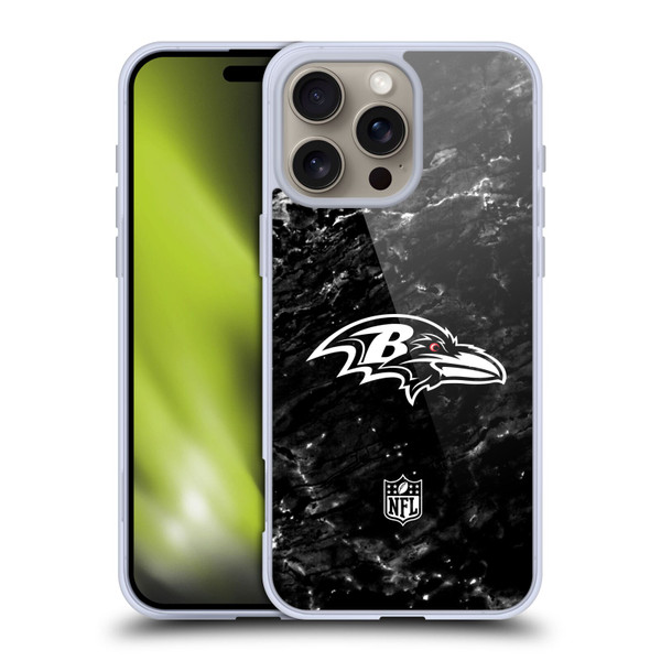 NFL Baltimore Ravens Artwork Marble Soft Gel Case for Apple iPhone 16 Pro Max