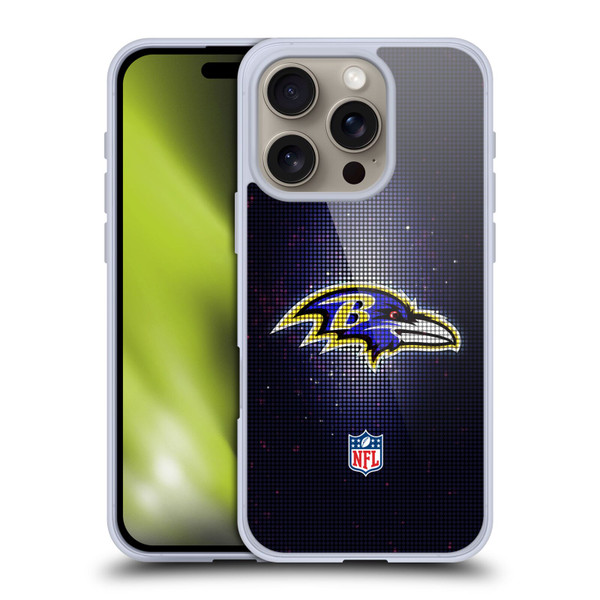 NFL Baltimore Ravens Artwork LED Soft Gel Case for Apple iPhone 16 Pro