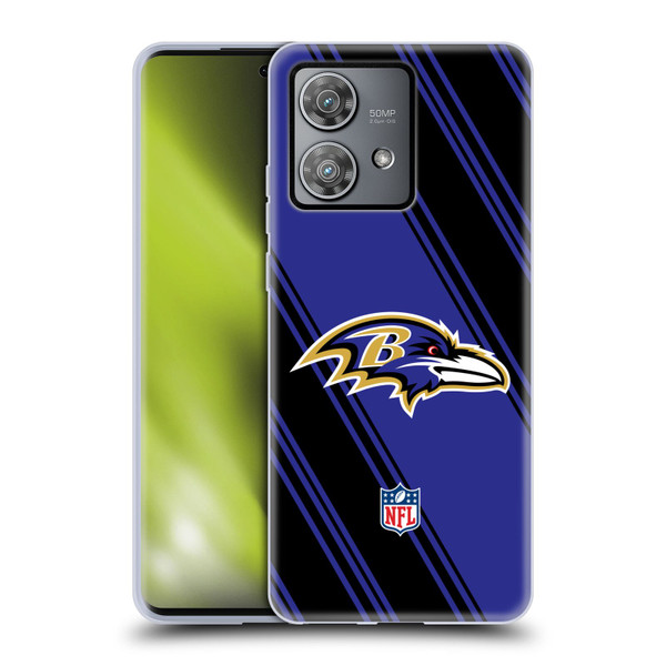 NFL Baltimore Ravens Artwork Stripes Soft Gel Case for Motorola Edge 40 Neo 5G