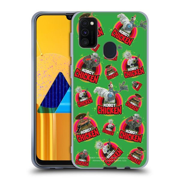 Robot Chicken Graphics Icons Soft Gel Case for Samsung Galaxy M30s (2019)/M21 (2020)