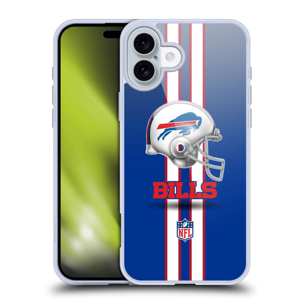 NFL Buffalo Bills Logo Helmet Soft Gel Case for Apple iPhone 16 Plus