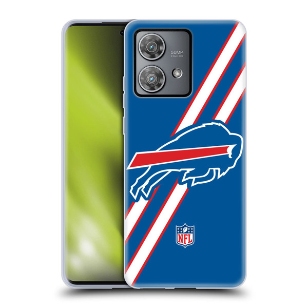 NFL Buffalo Bills Logo Stripes Soft Gel Case for Motorola Edge 40 Neo 5G