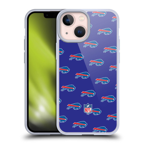 NFL Buffalo Bills Artwork Patterns Soft Gel Case for Apple iPhone 13 Mini