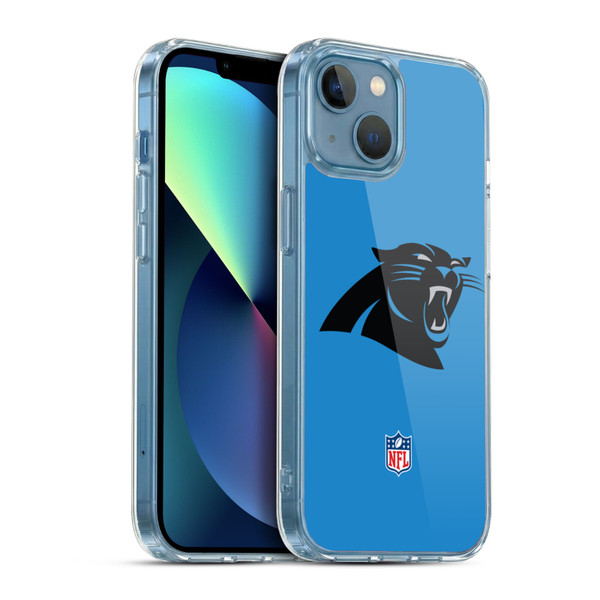 NFL Carolina Panthers Logo Plain Soft Gel Case for Apple iPhone 13 Mini & MagSafe