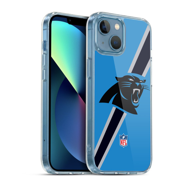NFL Carolina Panthers Logo Stripes Soft Gel Case for Apple iPhone 13 Mini & MagSafe