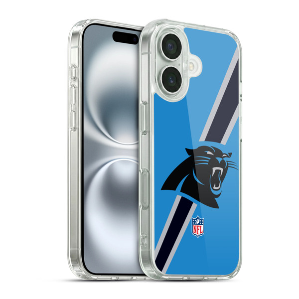 NFL Carolina Panthers Logo Stripes Soft Gel Case for Apple iPhone 16 & MagSafe