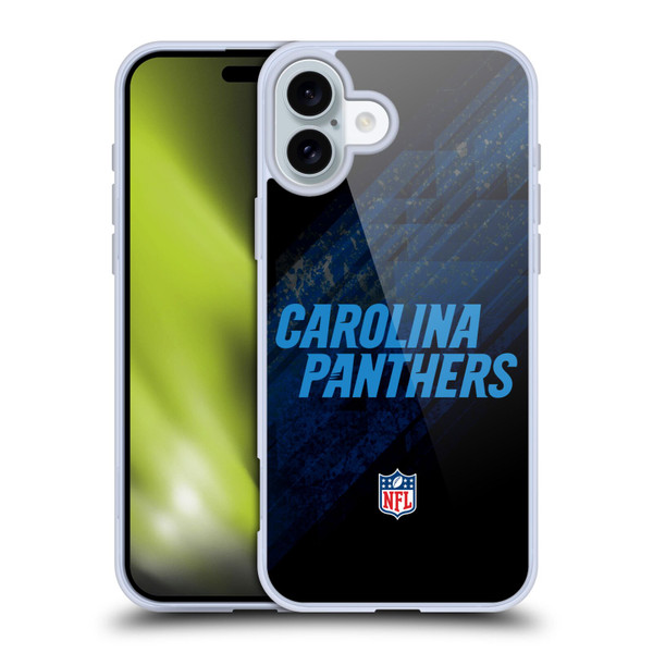 NFL Carolina Panthers Logo Blur Soft Gel Case for Apple iPhone 16 Plus