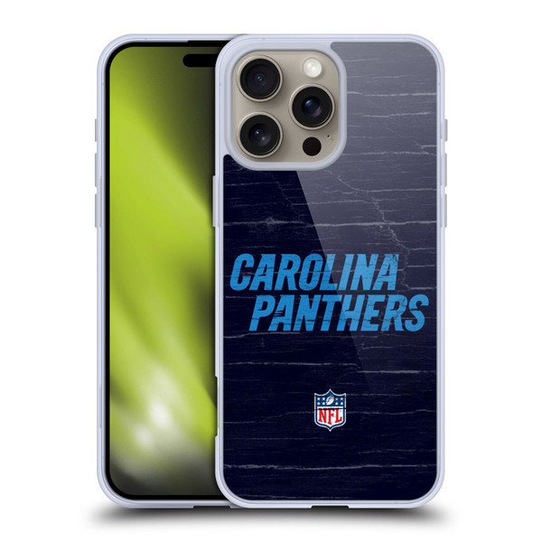 NFL Carolina Panthers Logo Distressed Look Soft Gel Case for Apple iPhone 16 Pro Max